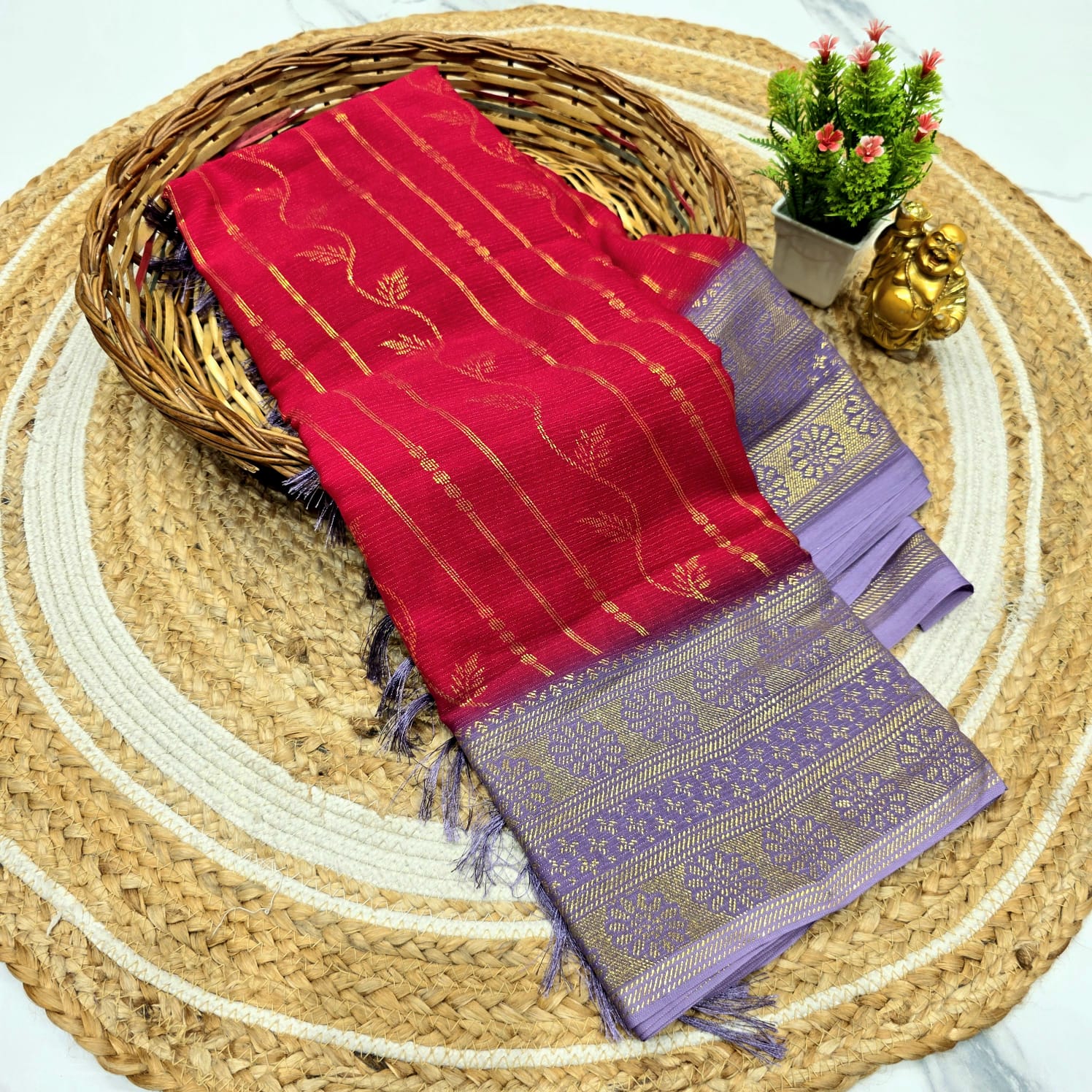 Gold Bandhani Saree