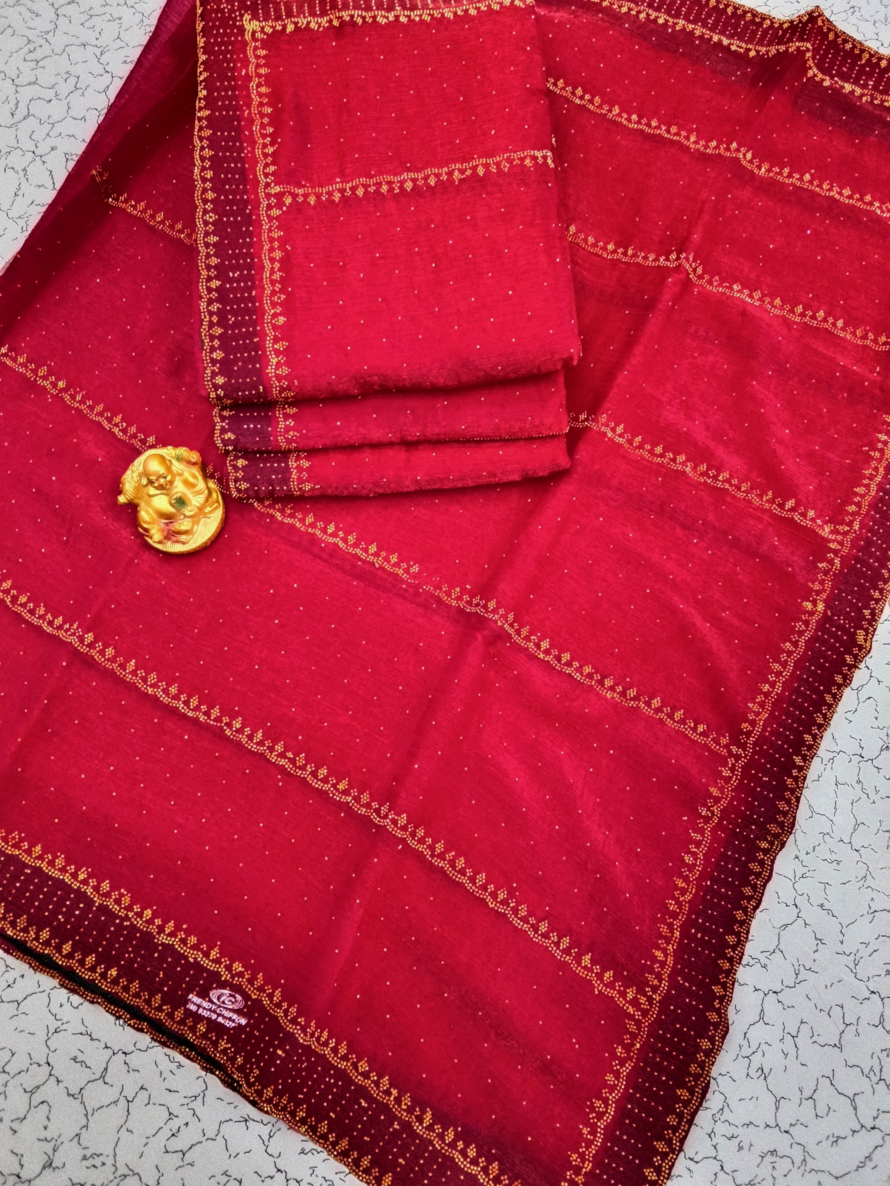 Full stone work Space Silk Sarees