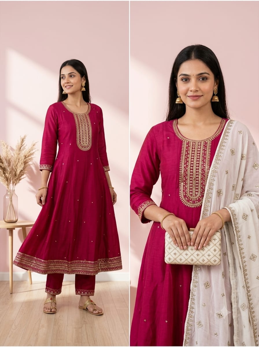 Jamdani 3-Pcs Kurti Set