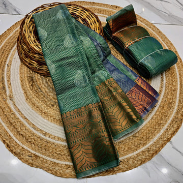 Offer Jacquard Silk Saree ( Same colour only dispatch )