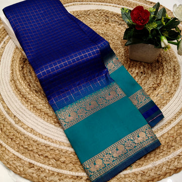 Own Production Traditional CHEKED Silk Saree