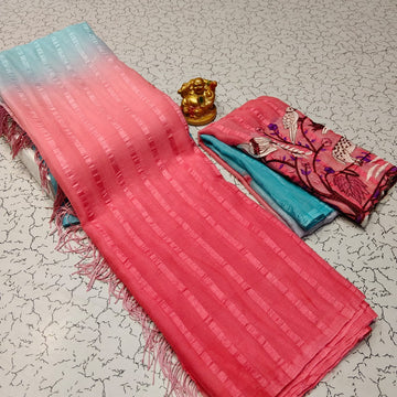 Fancy Blouse Work Saree