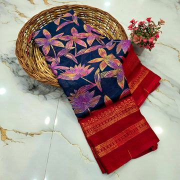 Diwali Special Foil Printed Silk Saree