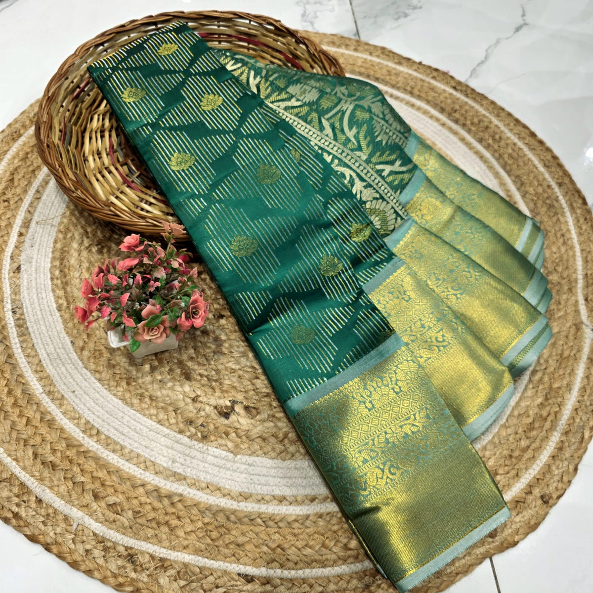 Classic Checks Silk Saree ( same colour only dispatch ) - light green