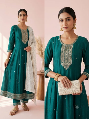 Jamdani 3-Pcs Kurti Set