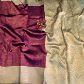 Zari Woven Contrast Border Silk Saree