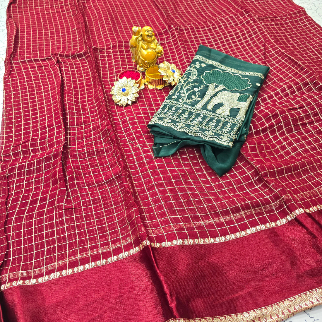 Georgette Blouse Work Saree