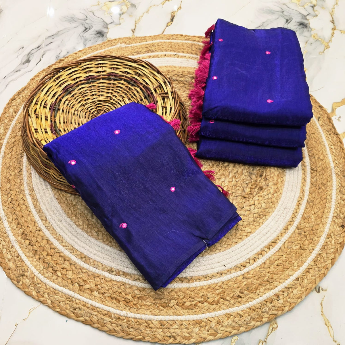 Space Silk Mirror Work Saree