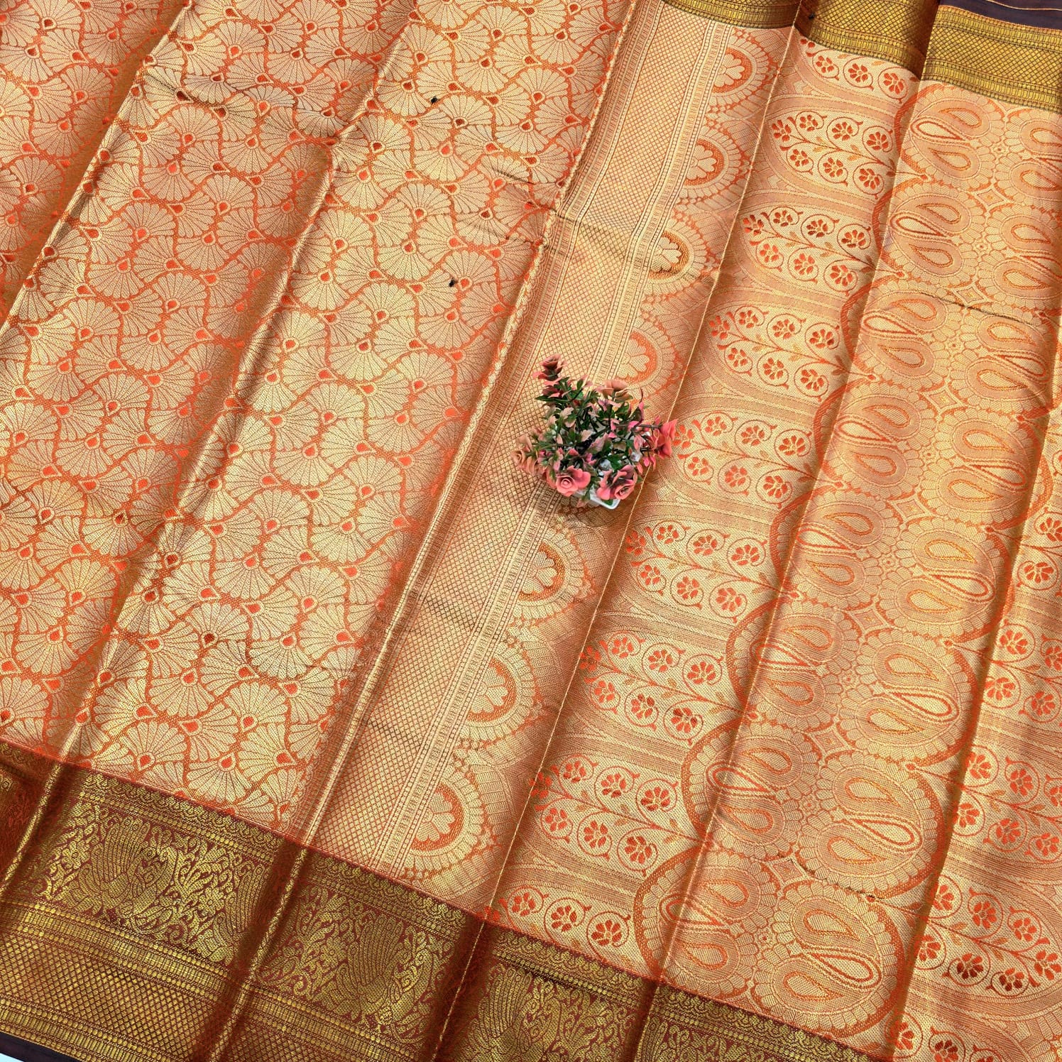 One Gram Gold Saree With Contrast Border ( same colour only dispatch )