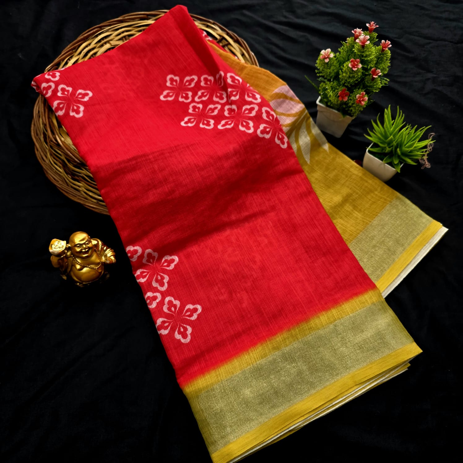 Soft Linen Cotton Saree