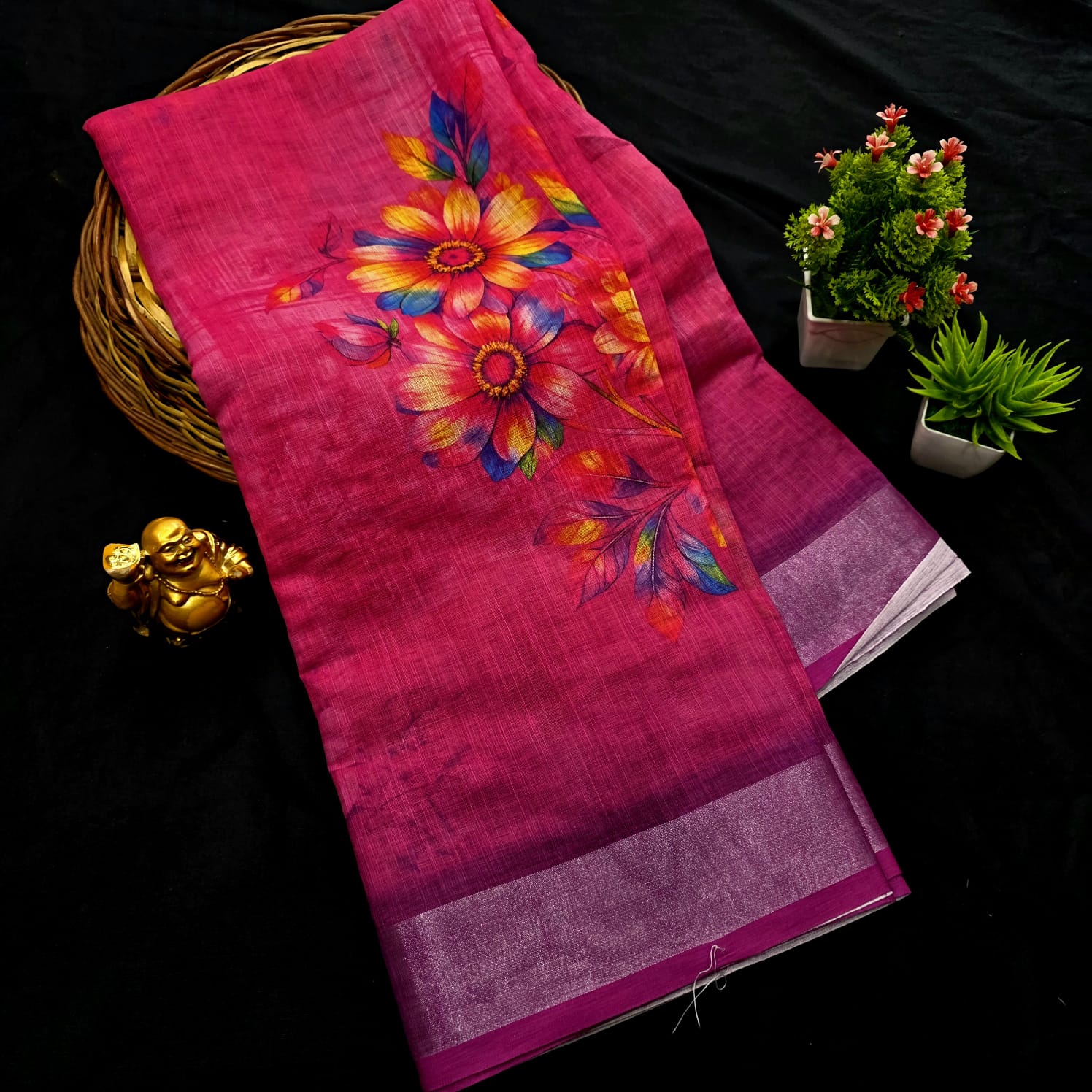 Soft Linen Cotton Saree