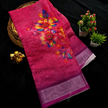 Soft Linen Cotton Saree