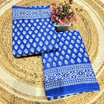 Premium Handloom Printed Cotton Saree