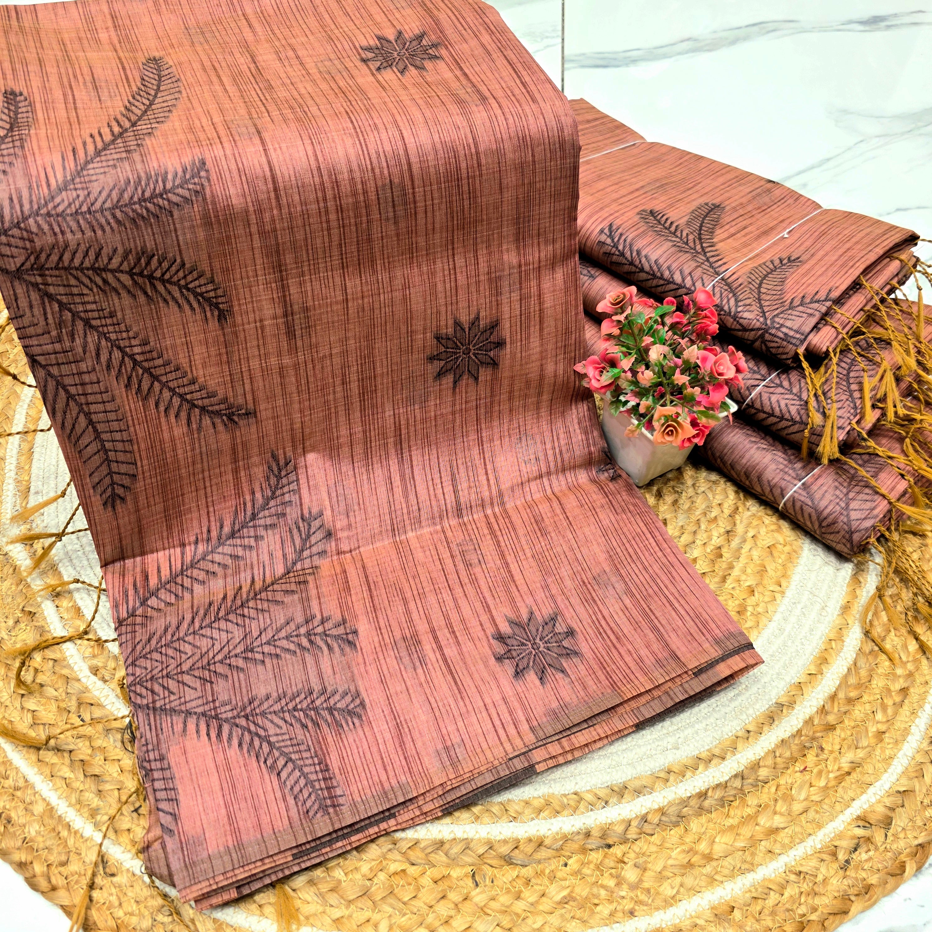 Leaf Design Cotton Saree