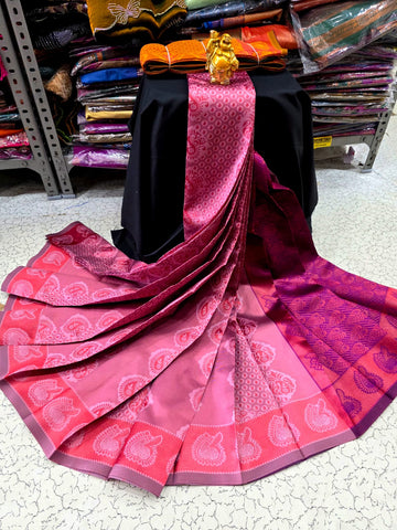 Kubera Semi Silk saree - Pink