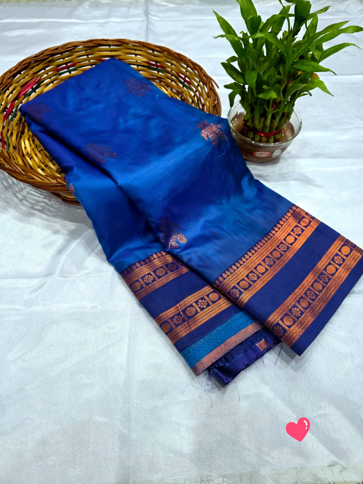 Luxury Golden Zari Soft Silk - Blue