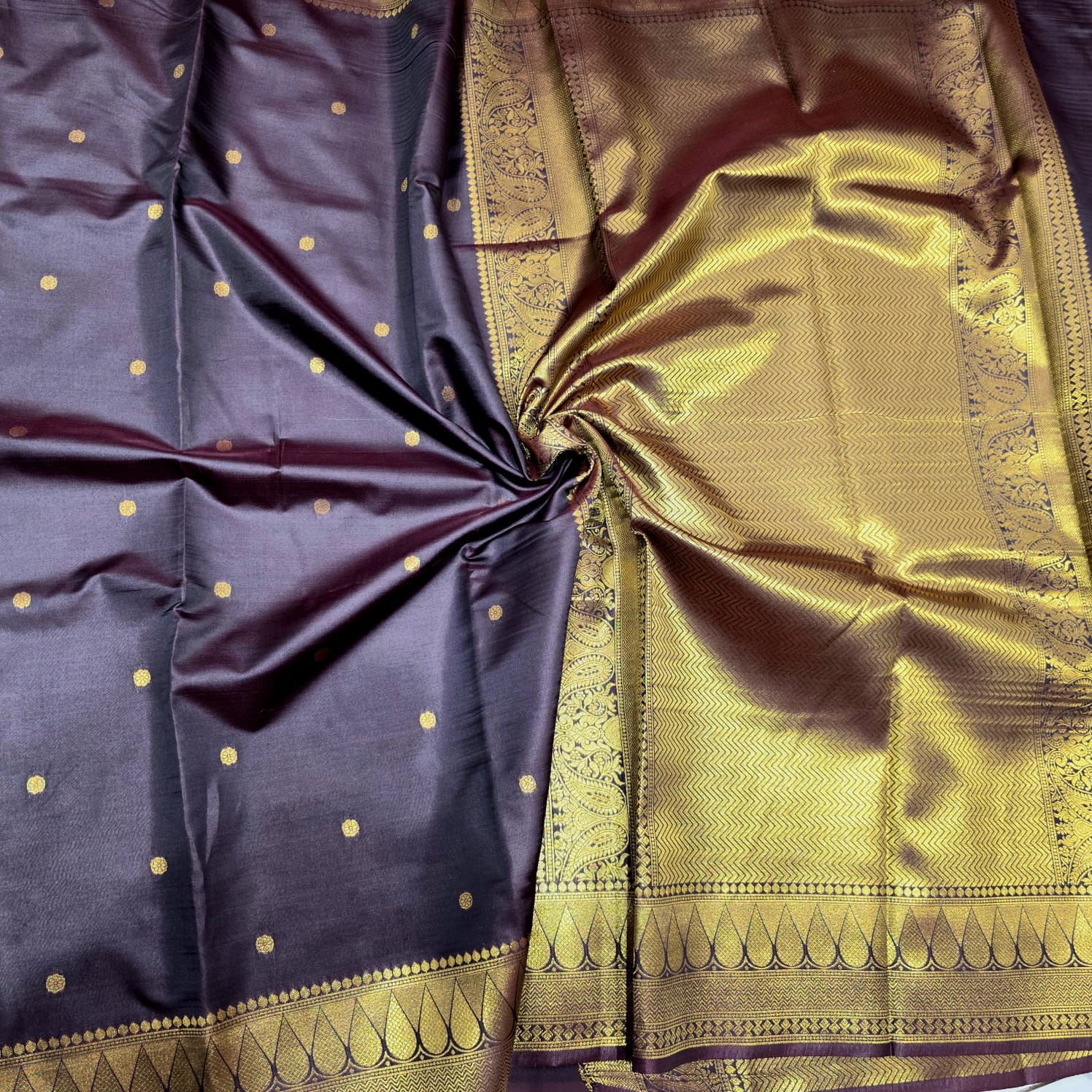Coffee Brown Soft Silk Saree