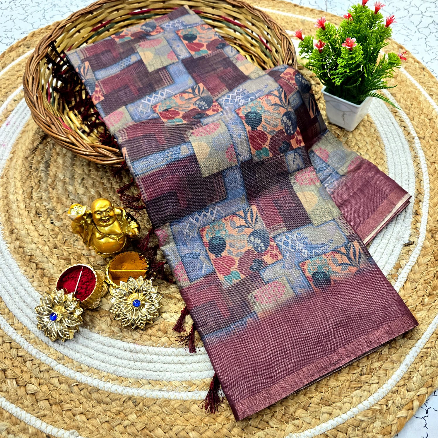 Copper Silk saree