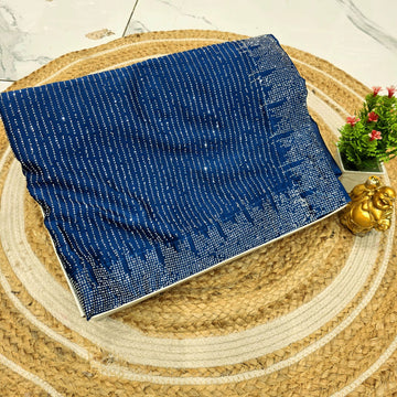 Full Stone Party Wear Space Silk Saree
