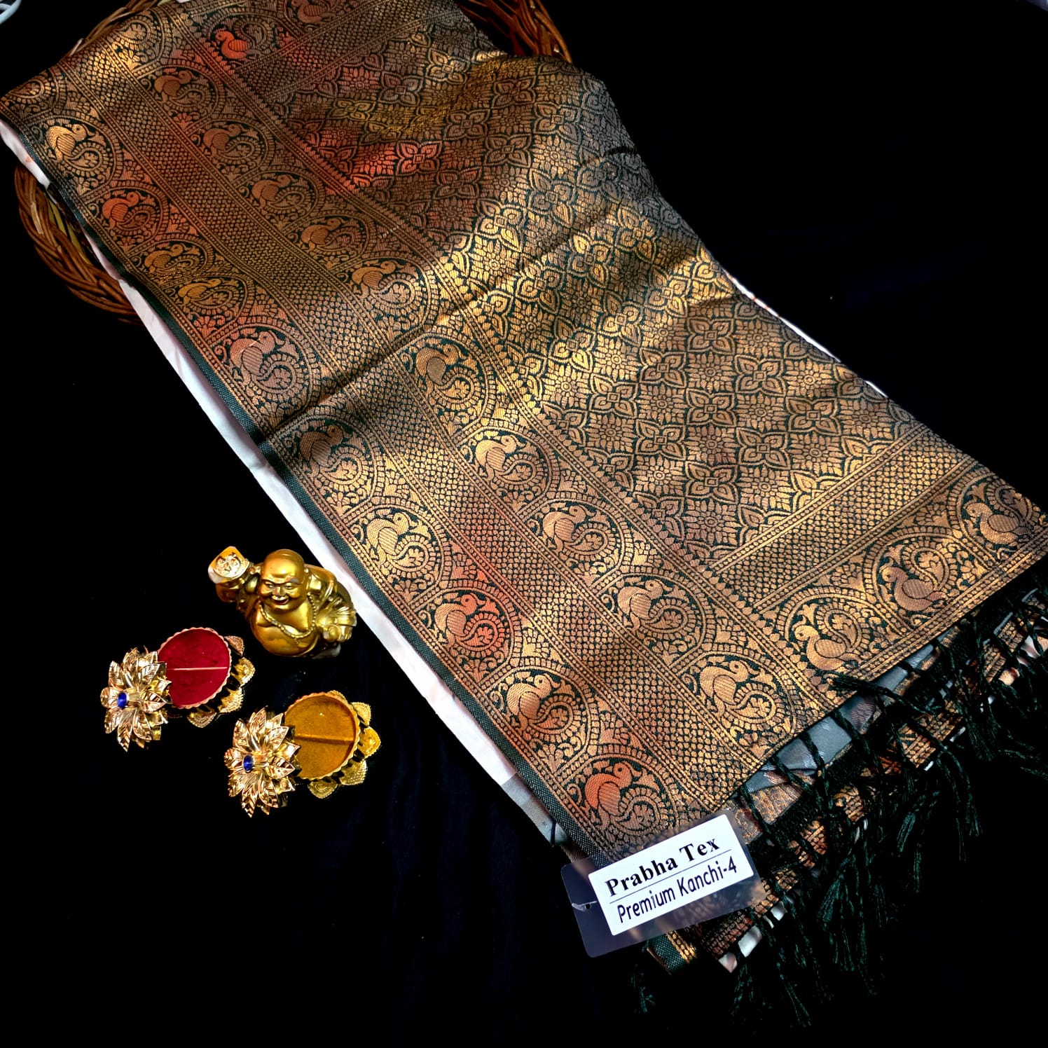 Semi Kanchi Bridal Saree - Cream