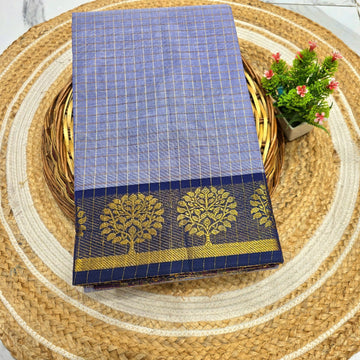 Pure Checked Cotton Saree