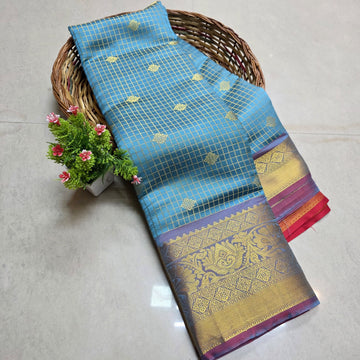 Elegant Checked Design Saree