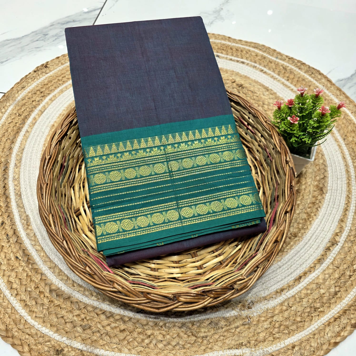 Traditional Chettinad Cotton Saree ( without blouse )