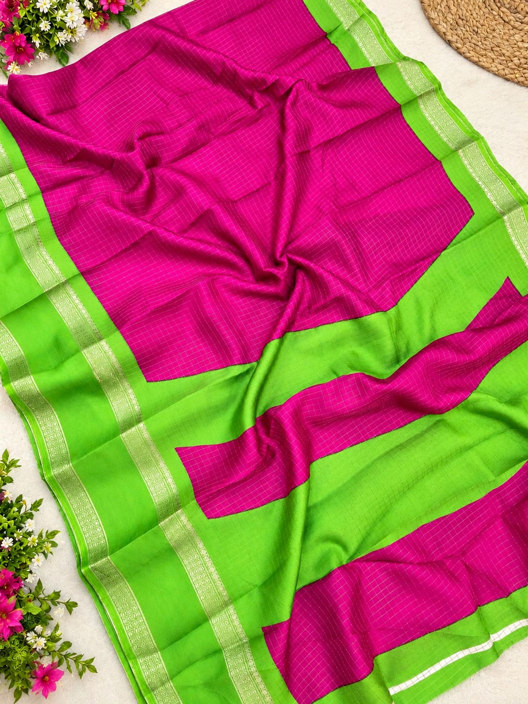Pink Dola Silk Saree