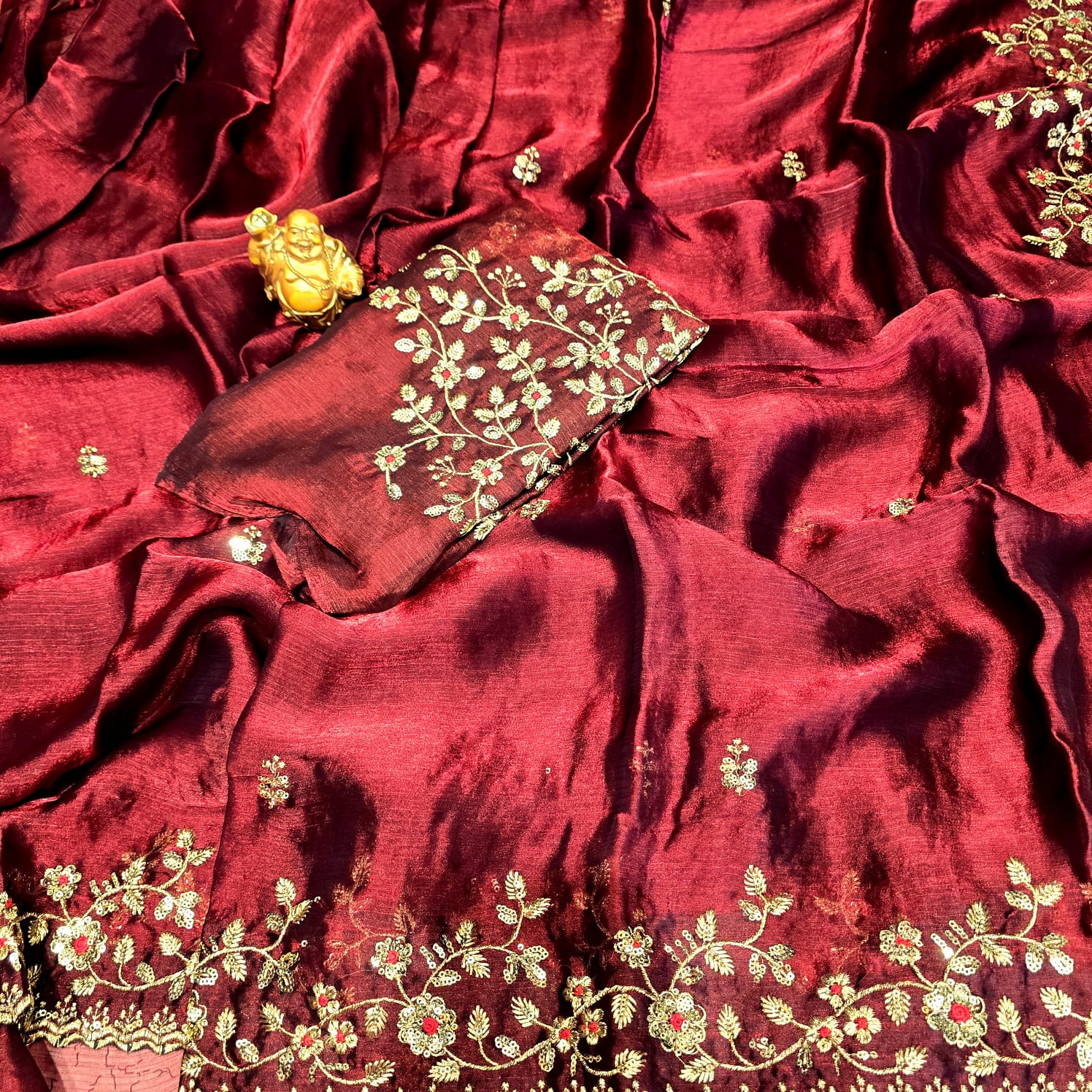 Premium Embroidery Space Silk Saree