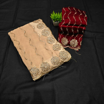 Party Wear Embroidered Silk Saree
