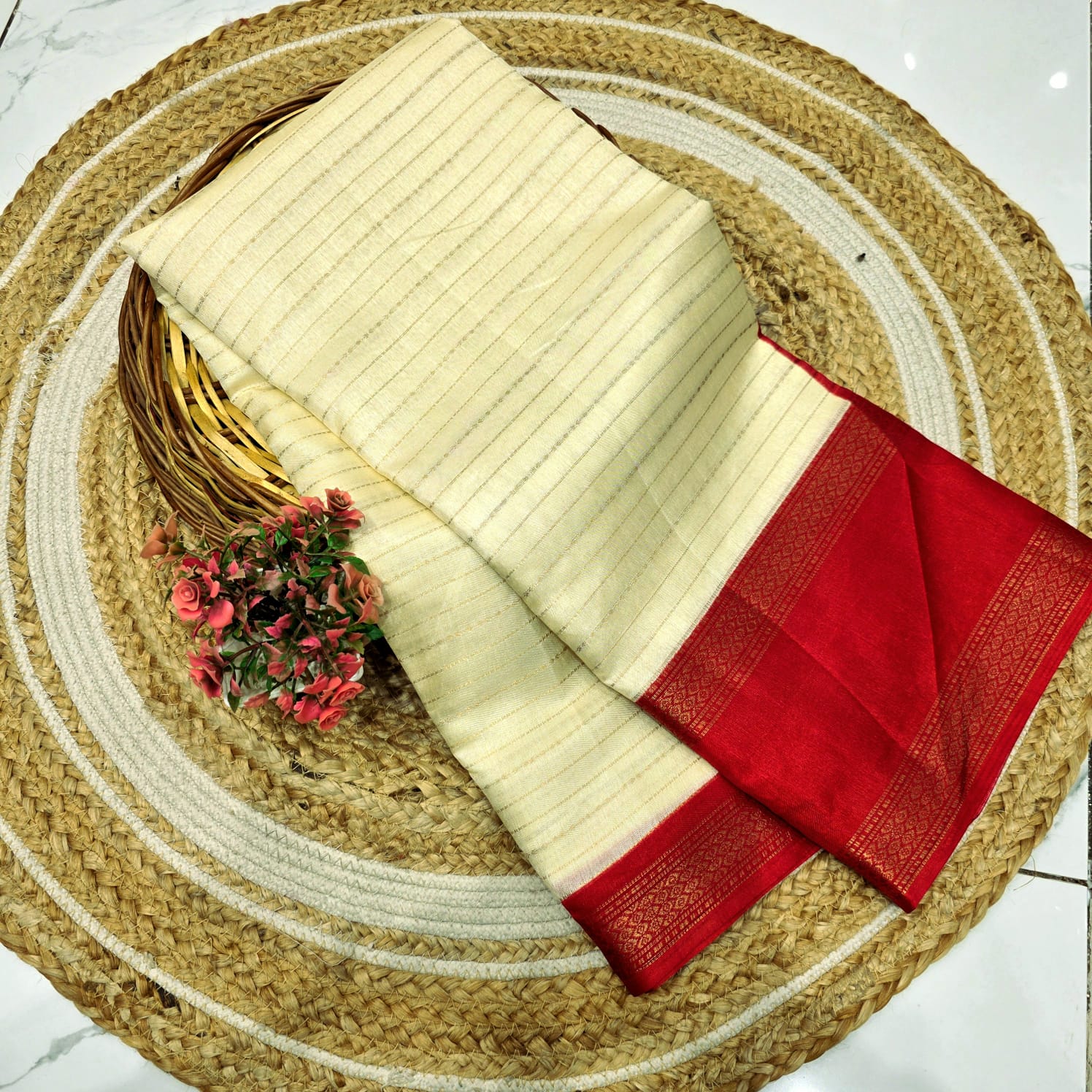 Dola Silk Zari Border Saree