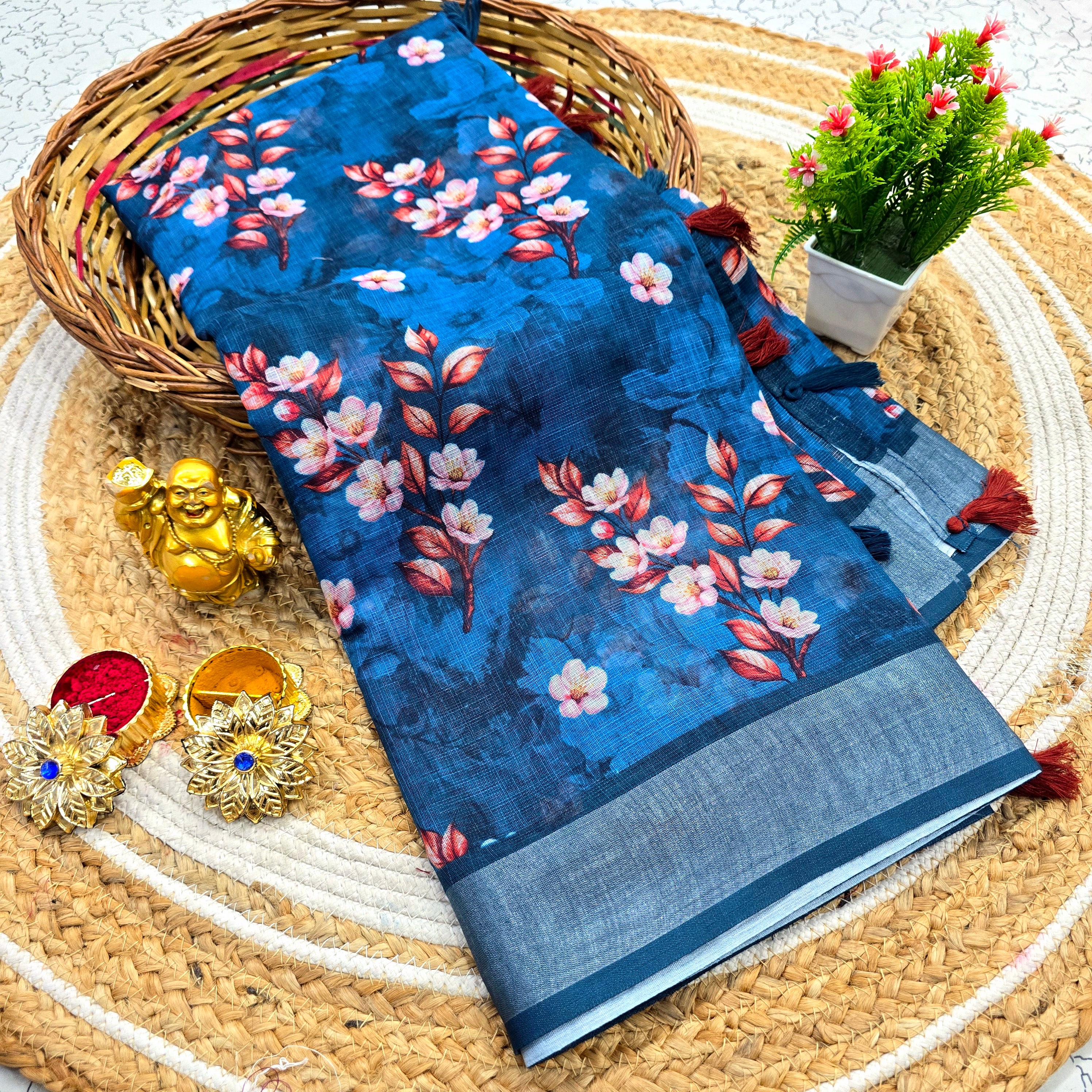 Cotton Linen Saree