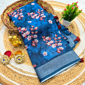 Cotton Linen Saree
