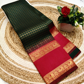 Own Production Traditional CHEKED Silk Saree
