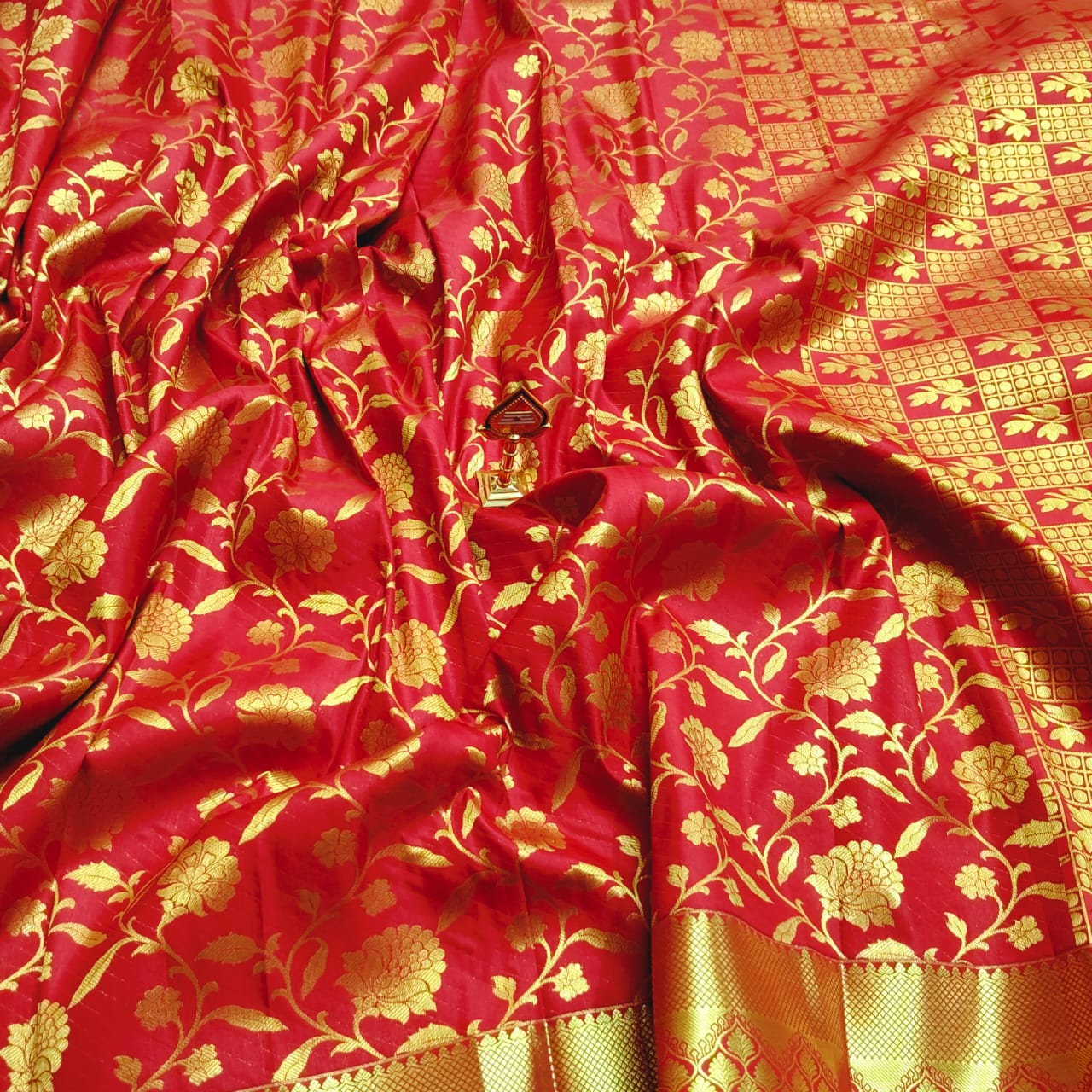 Golden All Self Sarees