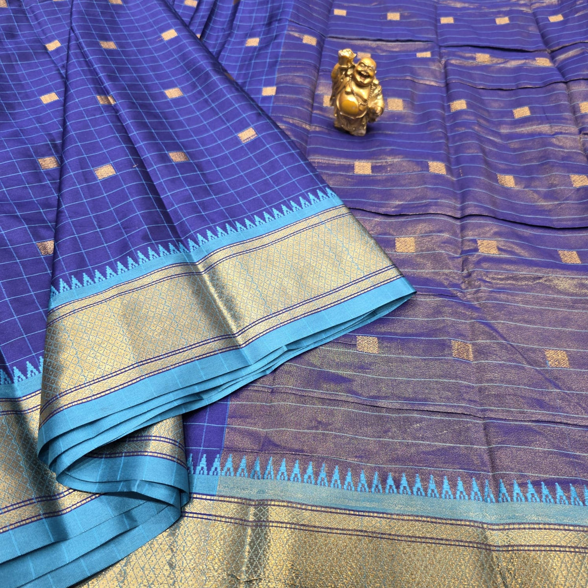 Mysore checked Semi Silk