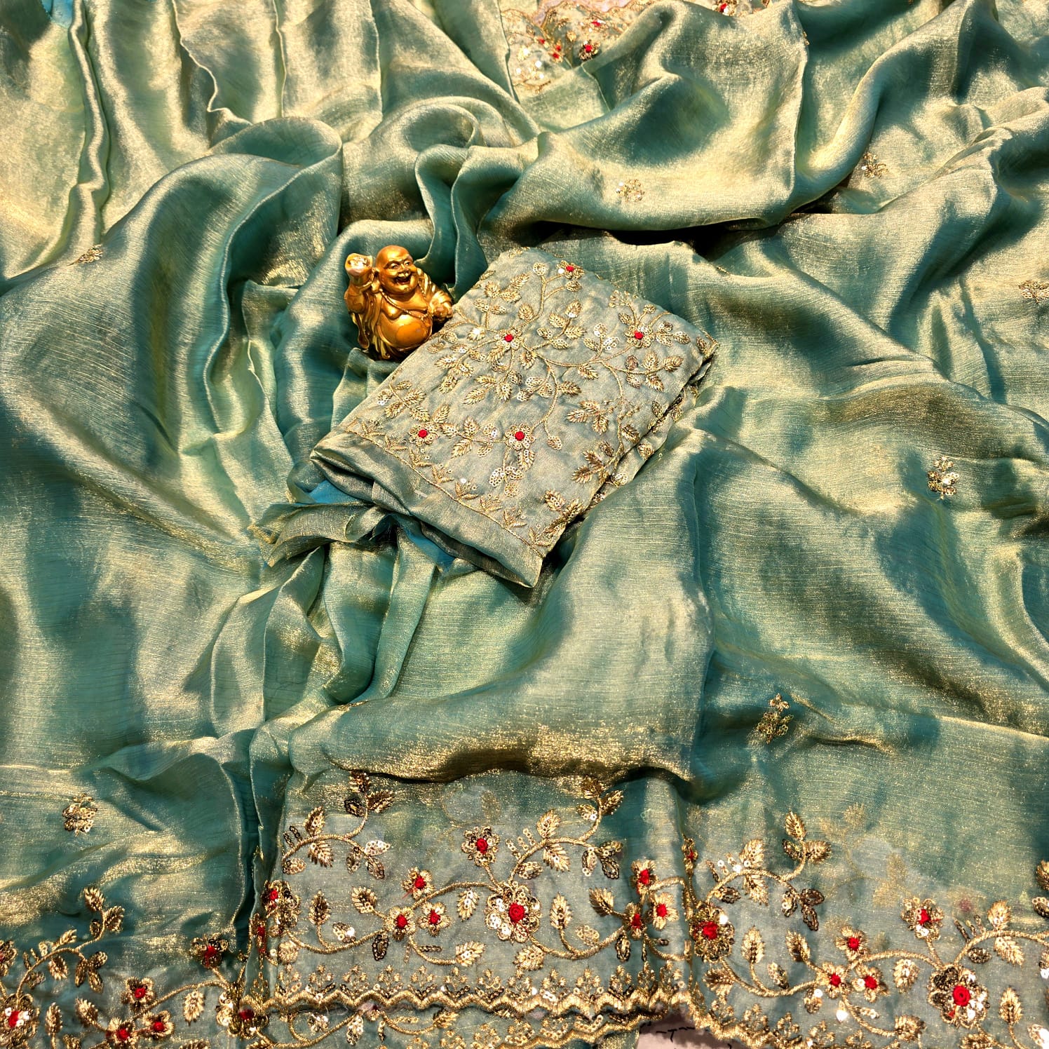 Premium Embroidery Space Silk Saree
